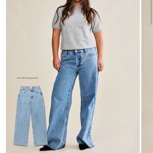 Parke low rise baggy jeans in vintage wash